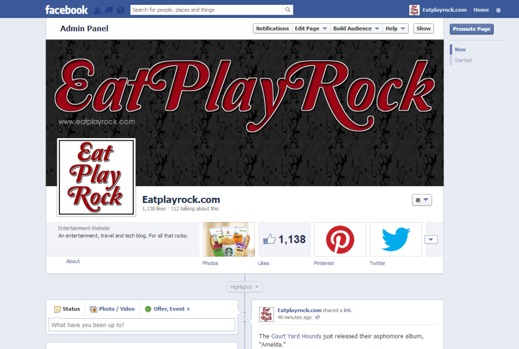 Eat Play Rock Facebook page Soup2Nuts custom design