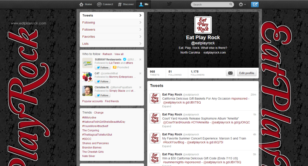 eat play rock twitter installed